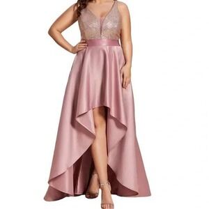 Ever Pretty Rose Gold Sequin Hi Lo Prom Bridesmaid Dress 4XL Prom‎ Homecoming
